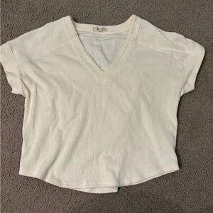 Madewell Cream V-Neck Short Sleeve Tee
